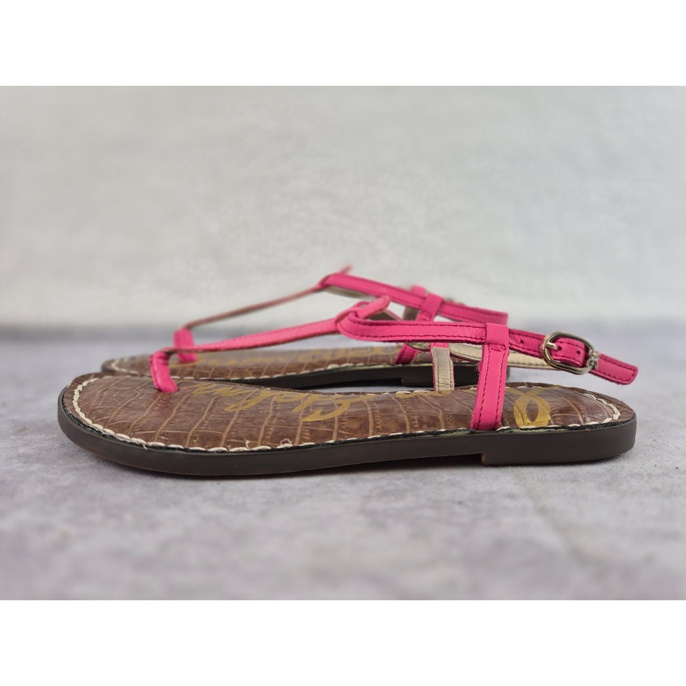 Sam Edelman Kids Gigi Mini Rose Pink Croc T-Strap Sandals Size 3 Little Kid NWOB